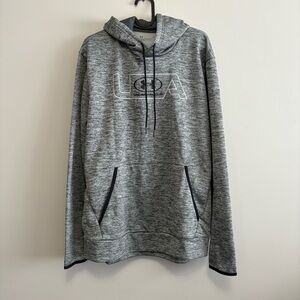 Under Armour Gray Heather Pullover Hoodie with USA Logo Size L